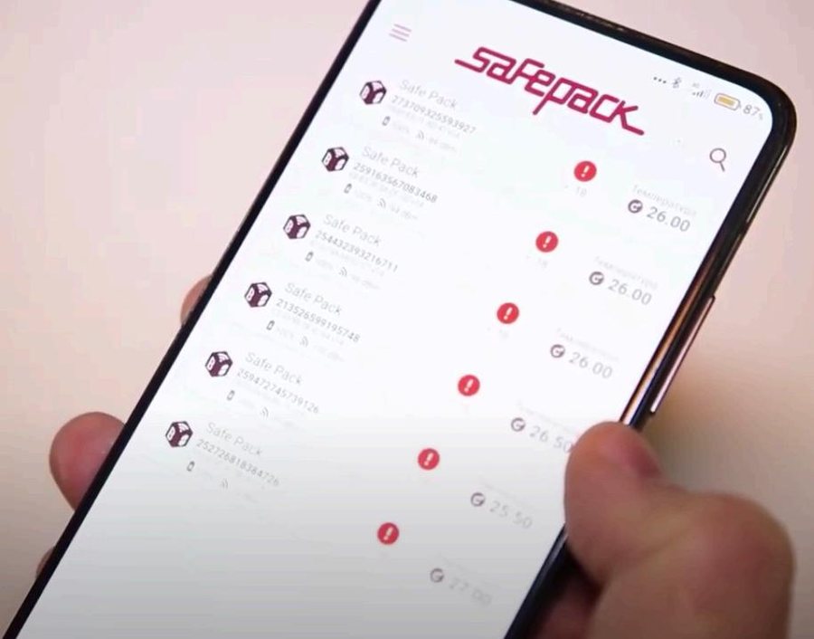 BIOCARD SafePack sensor monitoring app